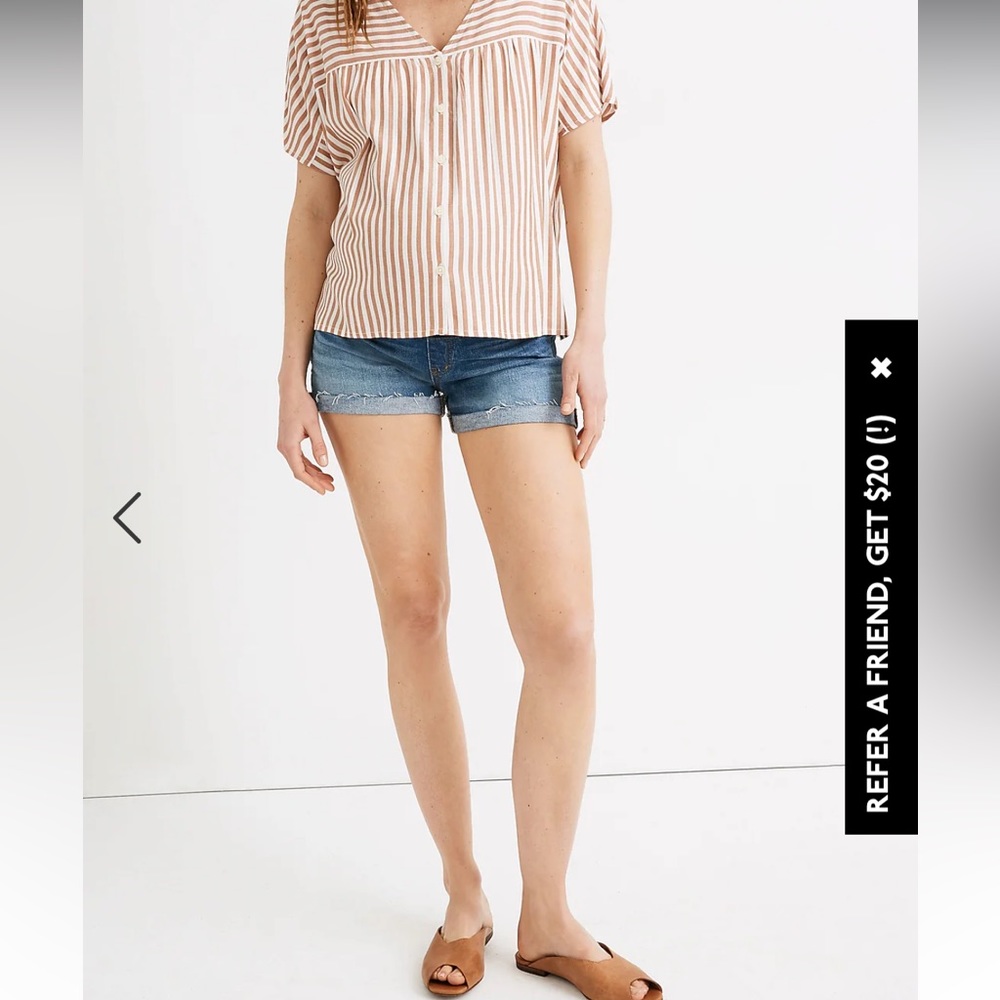 Madewell Maternity Denim Over-the-Belly Shorts in Burke Wash